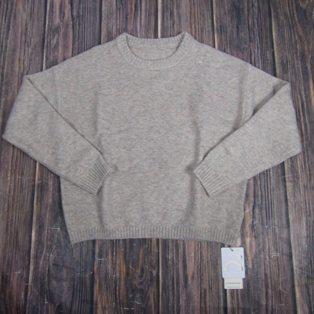 Commense Small Beige Lightweight Cloud Weather Pullover Sweater Crewneck NEW NWT - Picture 3 of 8